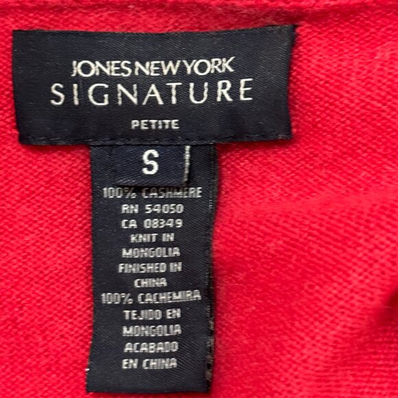 Jones New York Women Pet Sz S Mongolian Cashmere Red Sweater  Pullover Cowl Neck - Picture 7 of 9